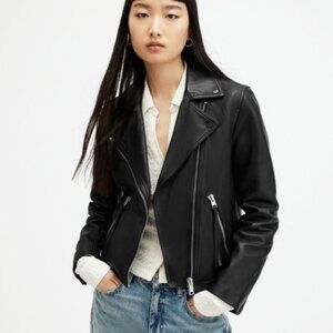 ALL SAINTS Leather Dalby Biker Jacket Size 2 NWOT